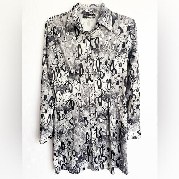 Vintage Dresses & Skirts - Vintage 1970s Mini Dress Button Down Psychedelic